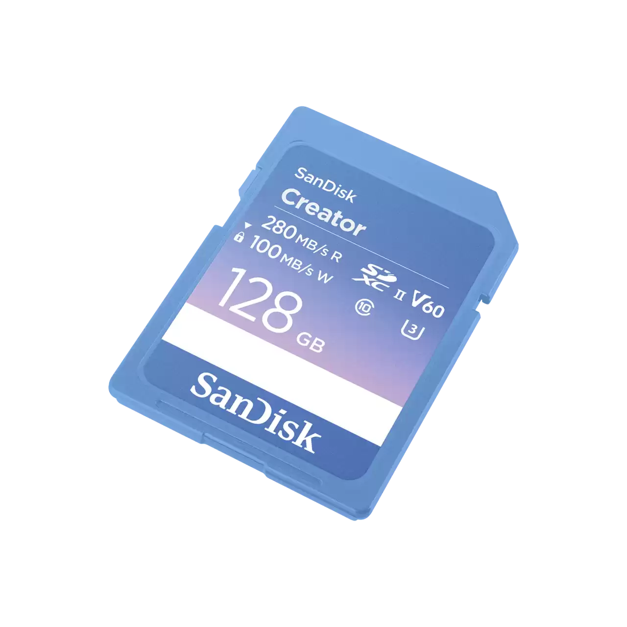 SanDisk Creator SD UHS-II Card 128GB Angle- Zoom Image