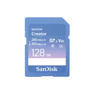 SanDisk Creator SD UHS-II Card 128GB Front